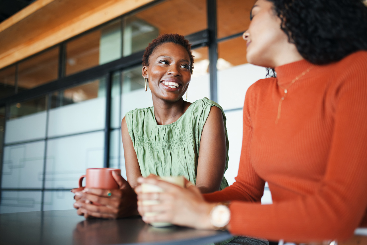 Two females chatting
